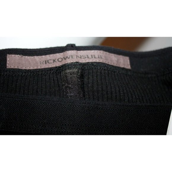 $600 RICK OWENS LILIES Runway LONG SKIRT Ribbed ANTHRACITE Black MADE IN ITALY - Picture 4 of 5